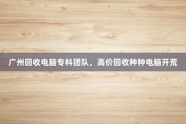 广州回收电脑专科团队，高价回收种种电脑开荒